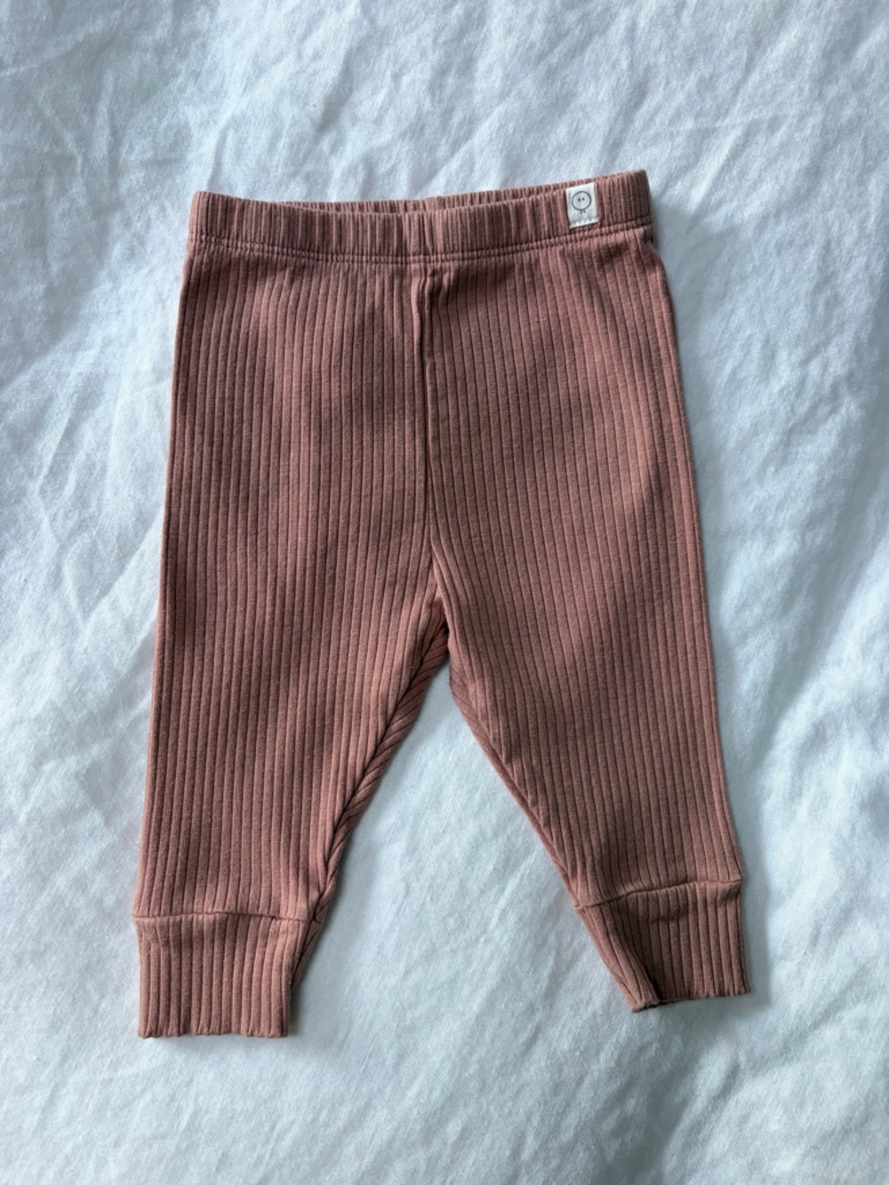 Baby Mori Ribbed Leggings in Ribbed Rose
